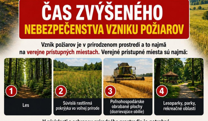 Fotka - Vyhlásenie času zvýšeného nebezpečenstva vzniku požiaru